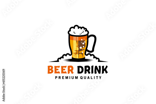 Modern beer soda drink design, liquor logo vector illustration for pub club and bar, brewery logo
