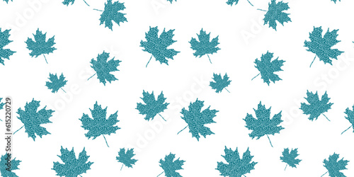 Seamless pattern autumn leaves. Vector illustration of leaves in cartoon style. 