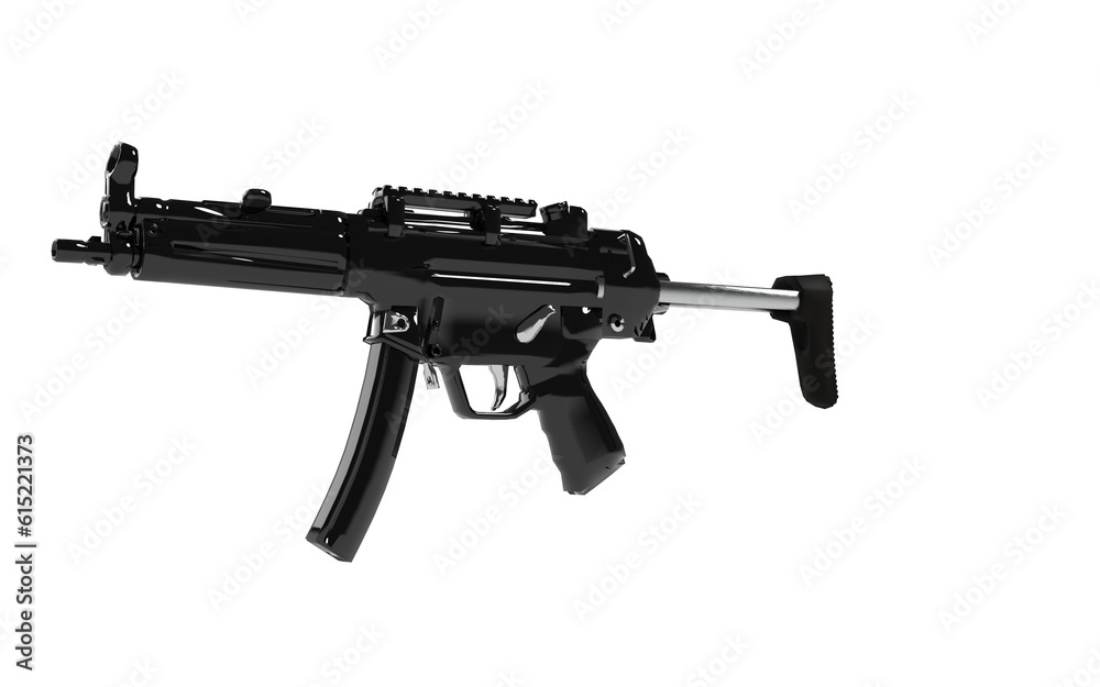 submachine gun isolated on white