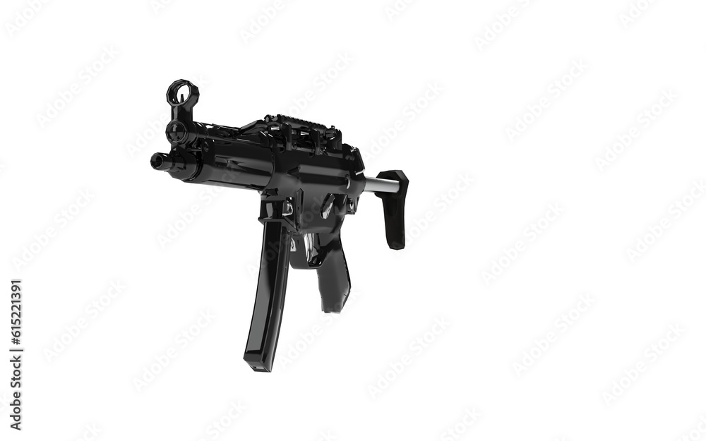 submachine gun isolated on white submachine gun isolated on white
