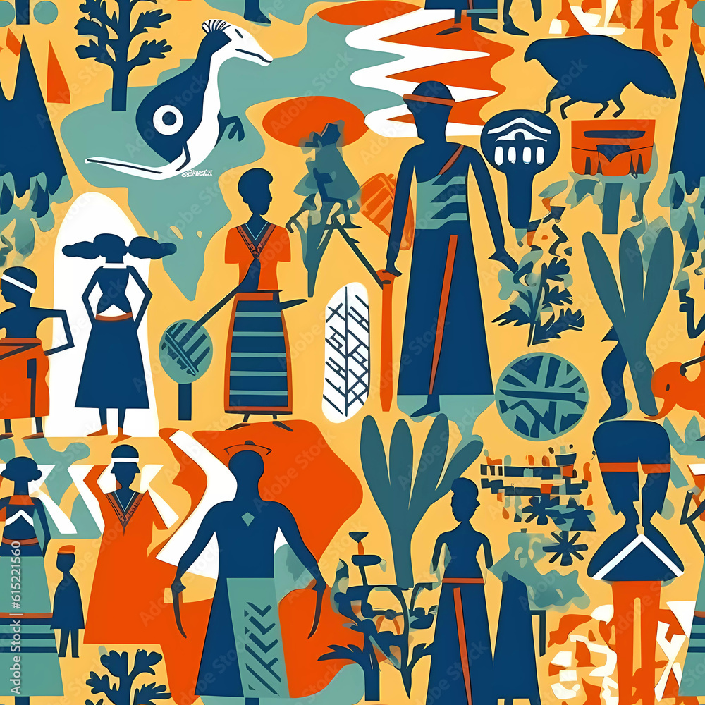 Seamless African style Patterns and Prints. Generative Ai Seamless African style Patterns and Prints. Generative Ai