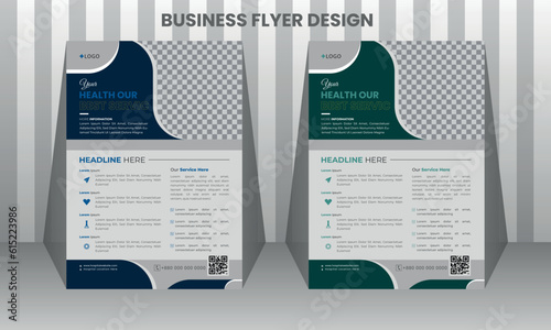 Medical Health flyer design vector template. Vector colorful Medical flyer template design, abstract medical flyer, vector design, poster. 