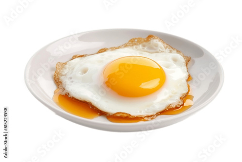 Fried Egg Isolated on a Transparent Background. AI