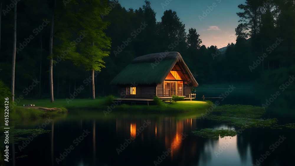 Fototapeta premium house on the lake