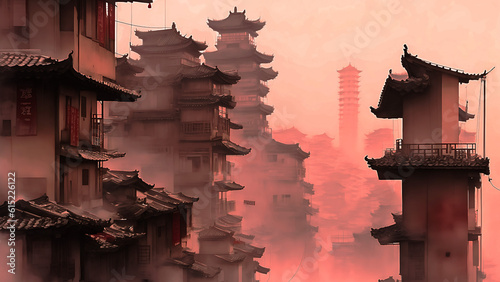 Chinese old temple and architecture buildings