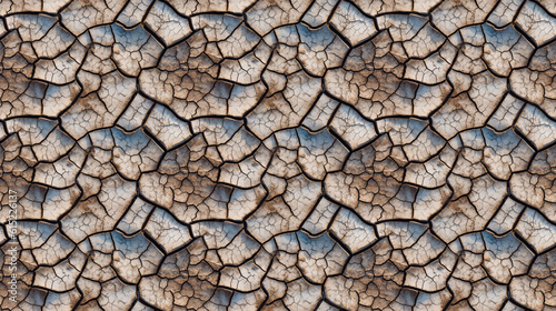 Seamless cracked dirt pattern  created with AI Generative Technology