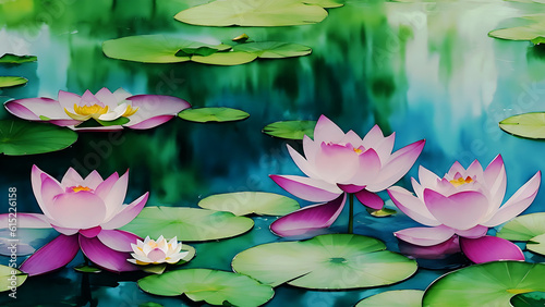 pink water lilies or lotuses
