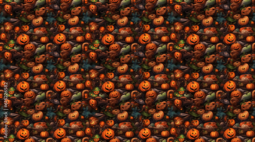 Seamless halloween pattern, created with AI Generative Technology Seamless halloween pattern, created with AI Generative Technology