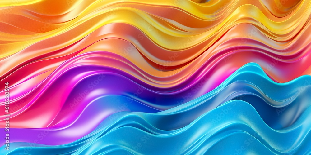 Wavy Abstract background with rainbow colors