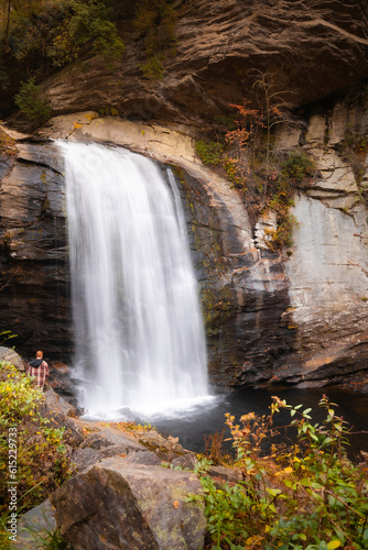 Looking Glass Falls in autumn, Asheville, North Carolina waterfalls Pisgah Forest