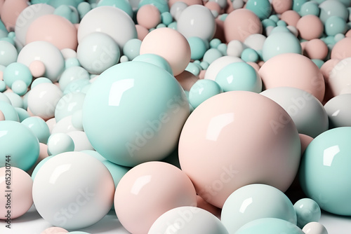 Generative AI. Abstract background with 3d geometric shapes. Wallpaper with texture pastel balls. design for web site   cover   templates