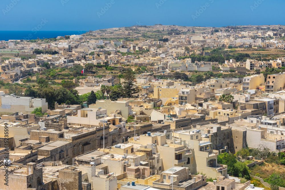 Cityscape of Victoria, main city of Gozo island,  Malta