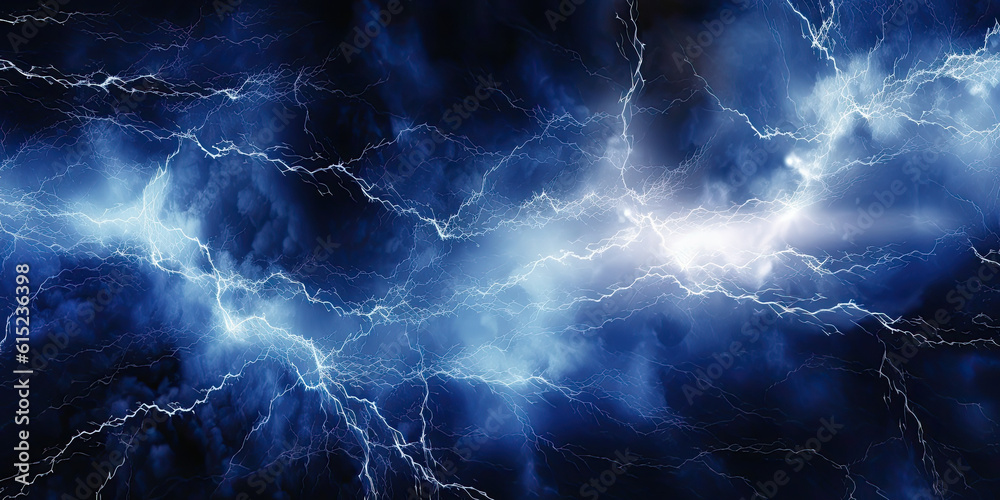 Blue electric lightning background. Generative AI Blue electric lightning background. Generative AI