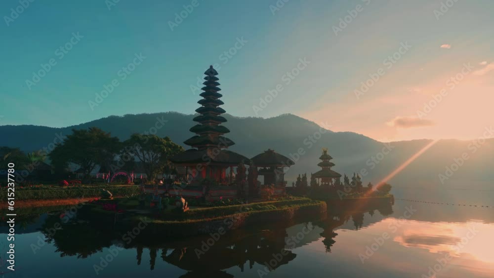 Bali temple Ulun Danu Beratan iconic Lake Temple, is both a famous picturesque landmark and a significant temple complex on the western side of Beratan Lake. Bali, Indonesia 4K Bali temple Ulun Danu Beratan iconic Lake Temple, is both a famous picturesque landmark and a significant temple complex on the western side of Beratan Lake. Bali, Indonesia 4K