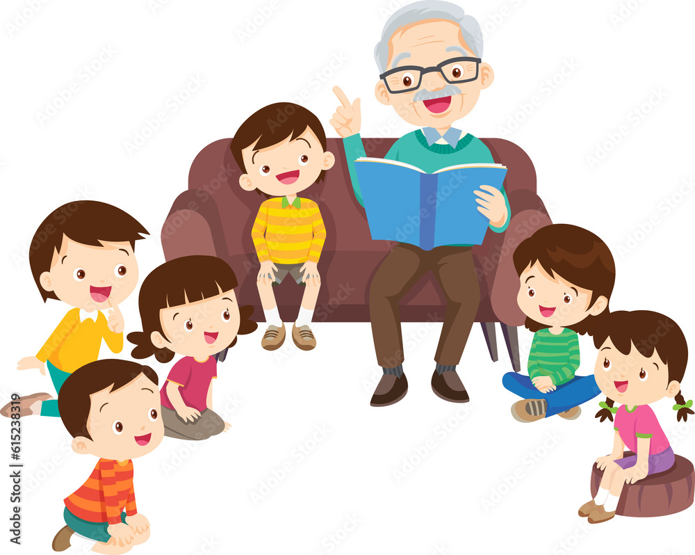 cute family sitting on sofa reading a book together cute family sitting on sofa reading a book together