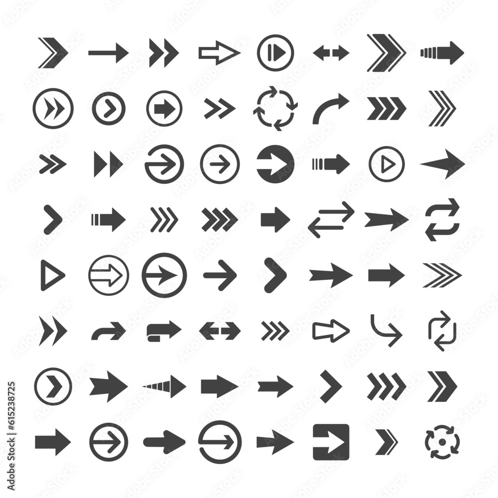 Arrow pictogram collection. Set of arrows. Arrow pictogram collection. Set of arrows.