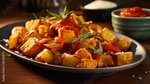 Savory Delight: Patatas Bravas with Spicy Tomato Sauce
