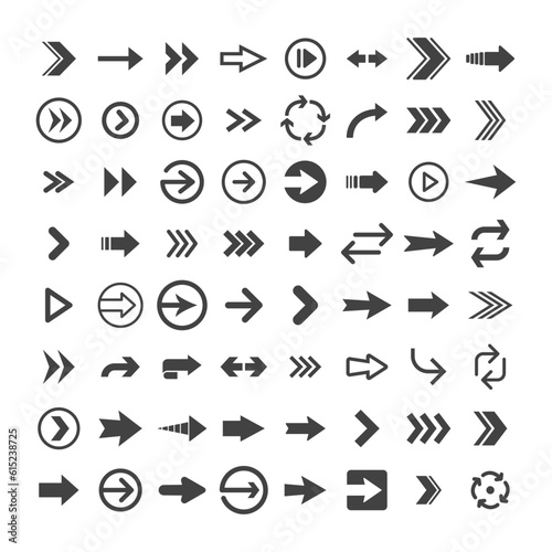 Arrow pictogram collection. Set of arrows.