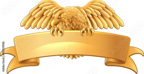 An eagle scroll symbol crest banner parchment design emblem