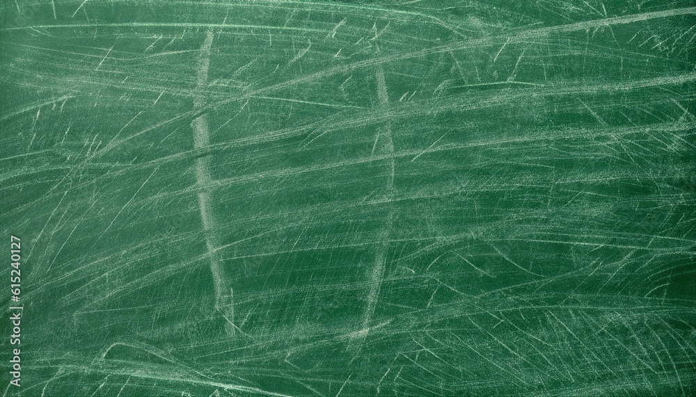 Green blackboard background with chalk scratches, Chalk blackboard, Back to School concept, Generative AI