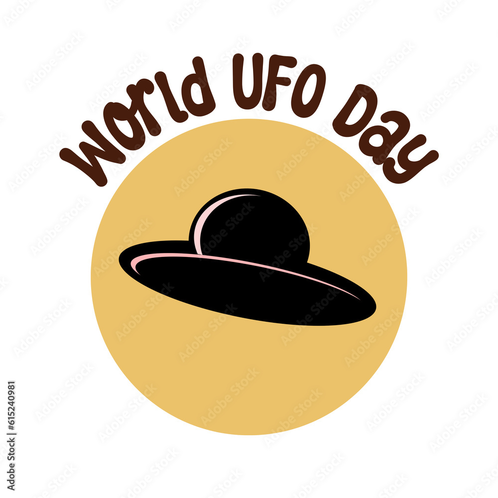 World UFO Day, UFO Encounter Day, National UFO Day text typography