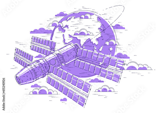 Space station orbiting arou...