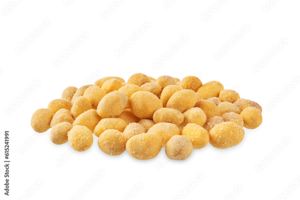 Obraz premium Cheese peanuts in a bowl on a white isolated background