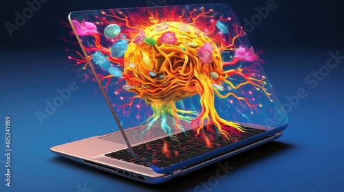 AI Neural Network Emerges from Computer Laptop AI Synapses Grow and Evolve from a Laptop
