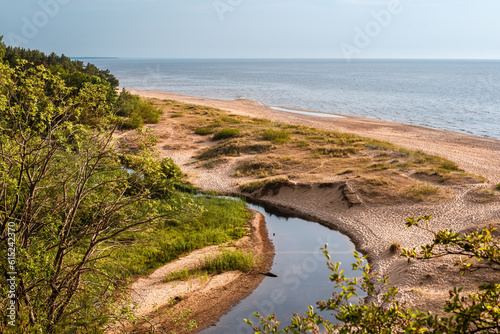Fototapeta Naklejka Na Ścianę i Meble -  View to the baltic sea from Saulkrasti white dune, Latvia