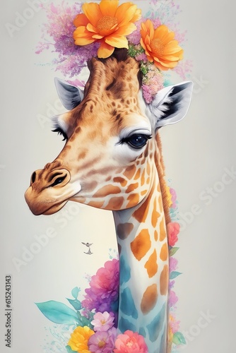 giraffe in watercolor
