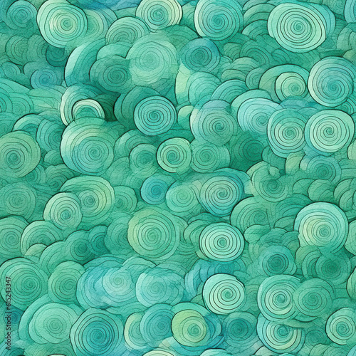 Seamless green pattern with circles