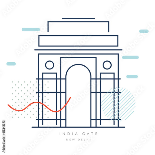 Historical Icon -  India Gate - A War Memorial , New Delhi - Icon Illustration