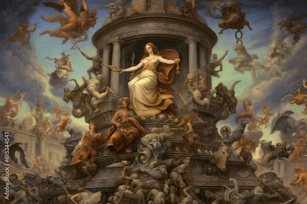 Roman mythology, with its pantheon of gods and goddesses influencing various aspects of life Generative AI Roman mythology, with its pantheon of gods and goddesses influencing various aspects of life Generative AI
