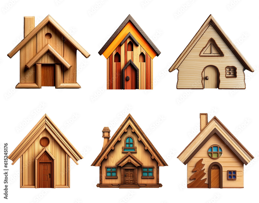 house icon set, wooden house logo made of wood house icon set, wooden house logo made of wood