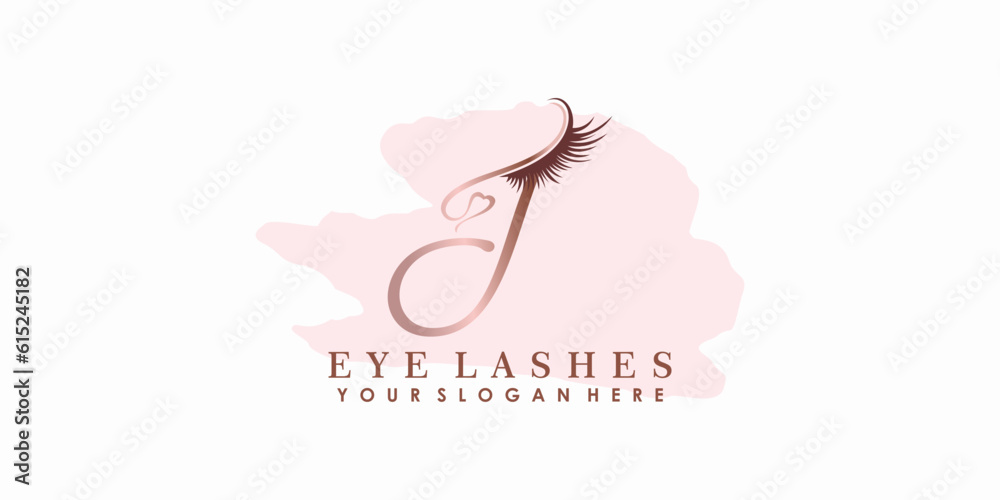 eye lash beauty logo design with letter concept eye lash beauty logo design with letter concept