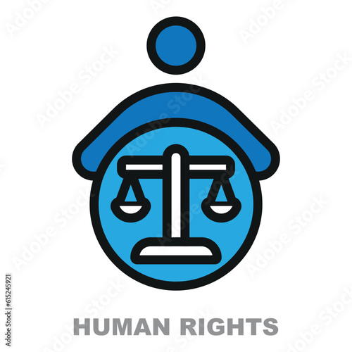 This vector icon depicts the concept of human rights in a powerful and symbolic manner.