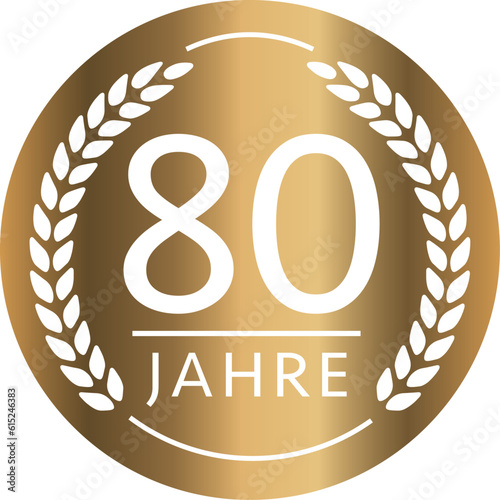 Button 80 Jahre Gold