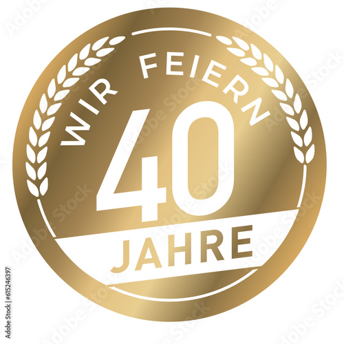 Button Wir feiern 40 Jahre Gold
