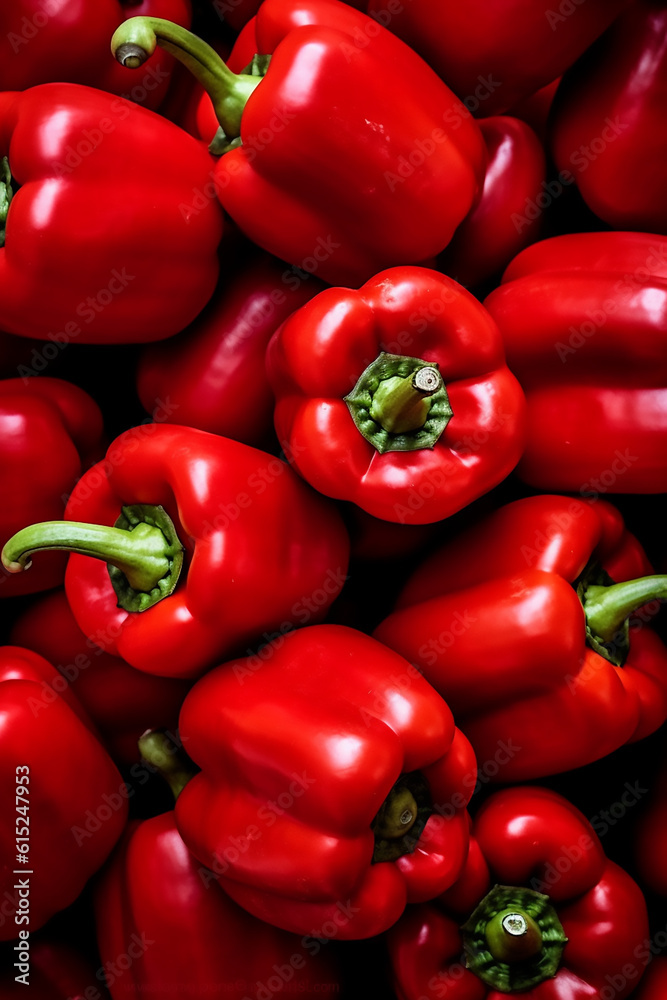Peppers paprika on the table. Generative Ai Peppers paprika on the table. Generative Ai