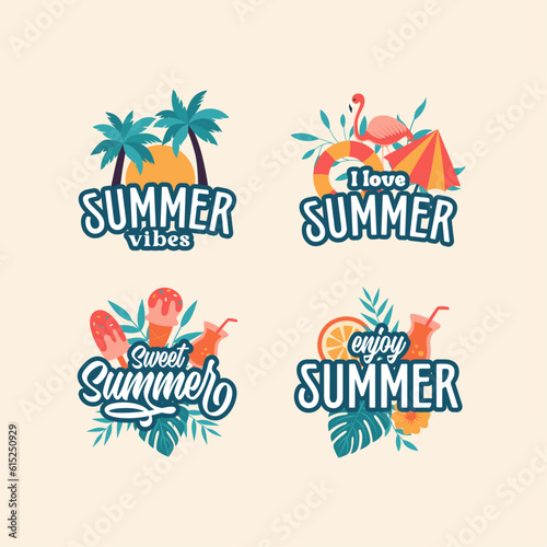 Set of summer badges