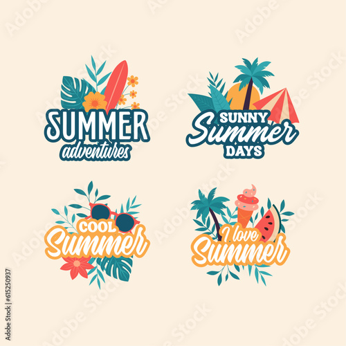 Set of summer badges