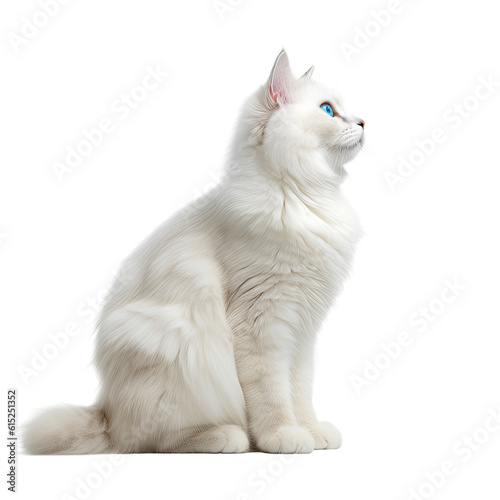 Ragdoll Cat Sitting Profile, generative ai,  Isolated on White and PNG Transparent Background photo