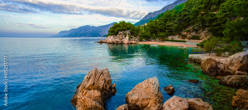 Fototapeta Naklejka Na Ścianę i Meble -  Europe, Croatia, Dalmatia, Makarska riviera, Brela resort, scenic croatian coast... exclusive- this image is sold only on Adobe stock