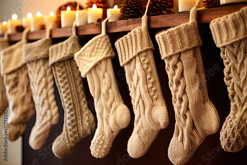 Wallpaper Mural Intricate Hand-Knit Stockings. Generative AI Torontodigital.ca