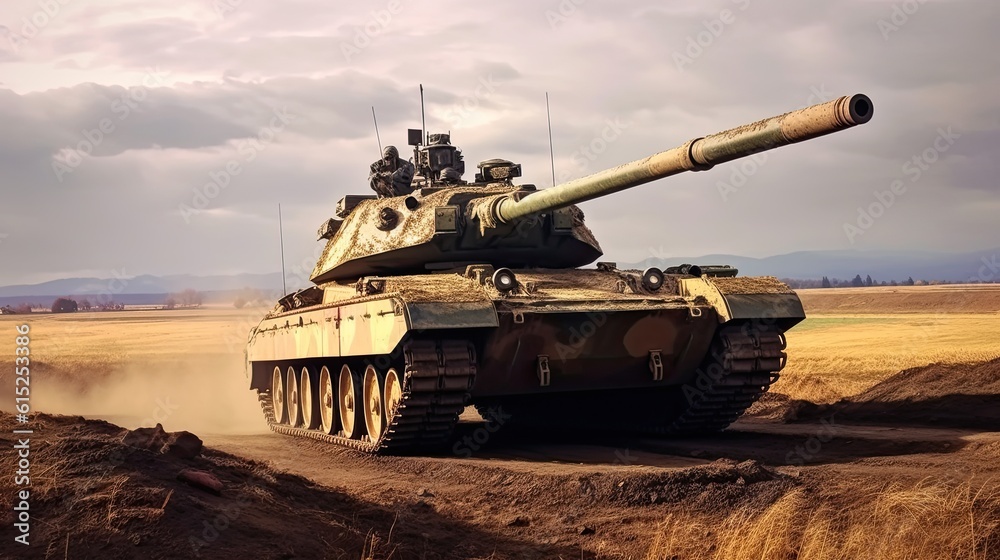 Tank on the beach. AI generated art illustration. Tank on the beach. AI generated art illustration.