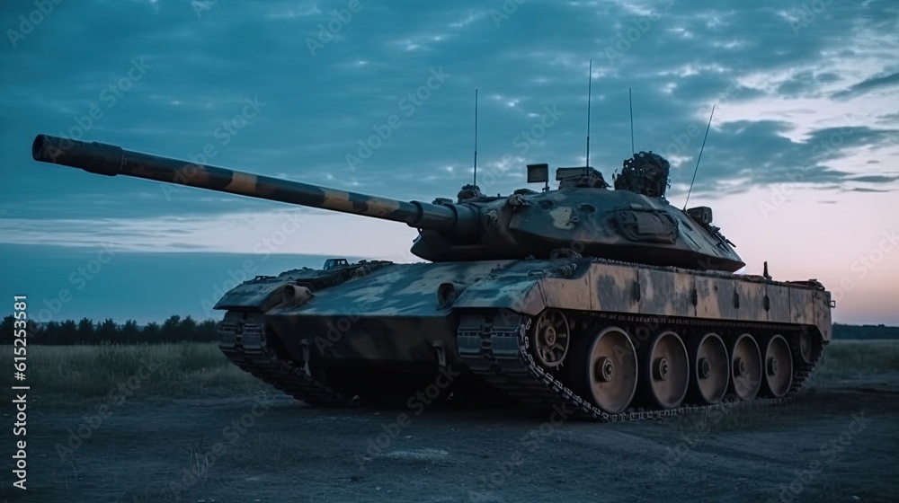 Tank on the beach. AI generated art illustration. Tank on the beach. AI generated art illustration.