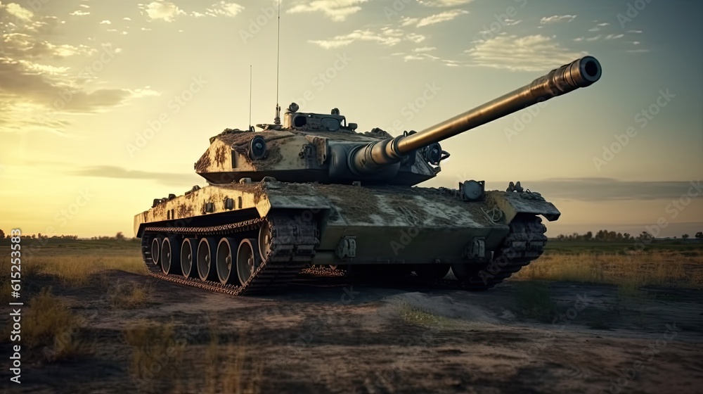 Tank on the beach. AI generated art illustration. Tank on the beach. AI generated art illustration.