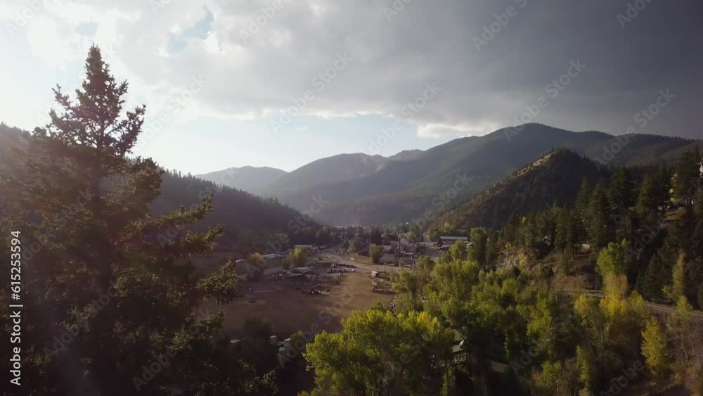 Drone Shots of the Town of Red River, New Mexico
