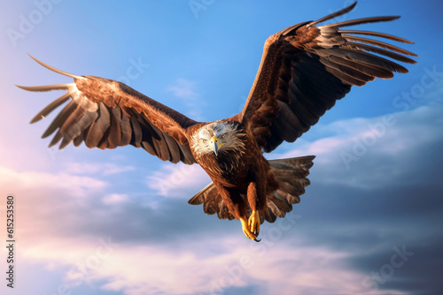 eagle flying in the day light sky, Generative AI © Paulius