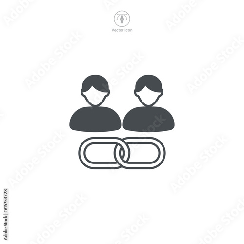 A vector illustration of an affiliate icon, symbolizing partnership, referral, or network marketing. Perfect for denoting affiliate programs, sales, or online business